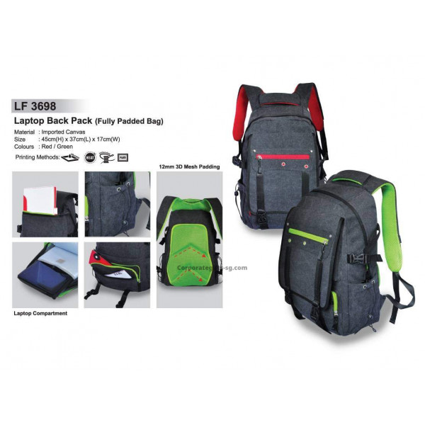 LF 3698 Laptop Back Pack (Fully Padded Bag)